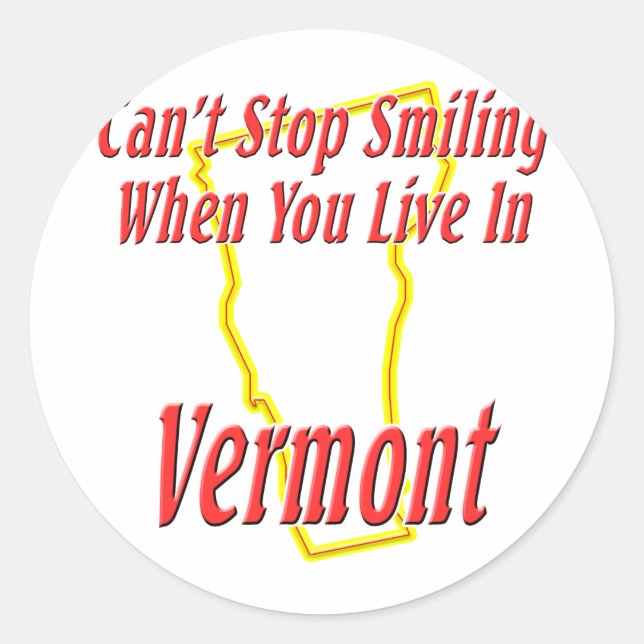 Vermont - Smiling Classic Round Sticker (Front)