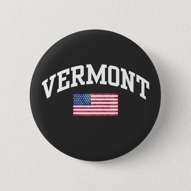 Vermont state 2 inch round button (Front)