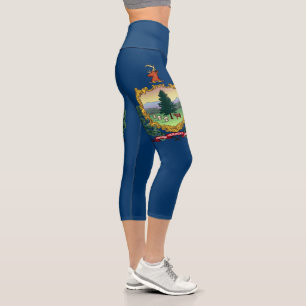 Vermont State Flag Capri Leggings