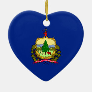 Vermont State Flag Design Ceramic Ornament