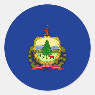 Vermont State Flag Design Classic Round Sticker