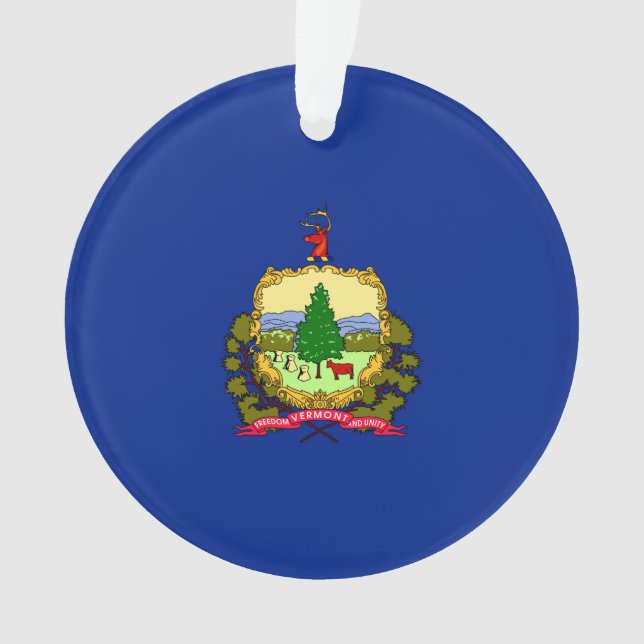 Vermont State Flag Design Decor Ornament (Front)