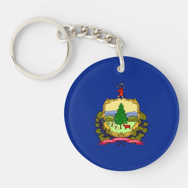 Vermont State Flag Design Keychain (Front)