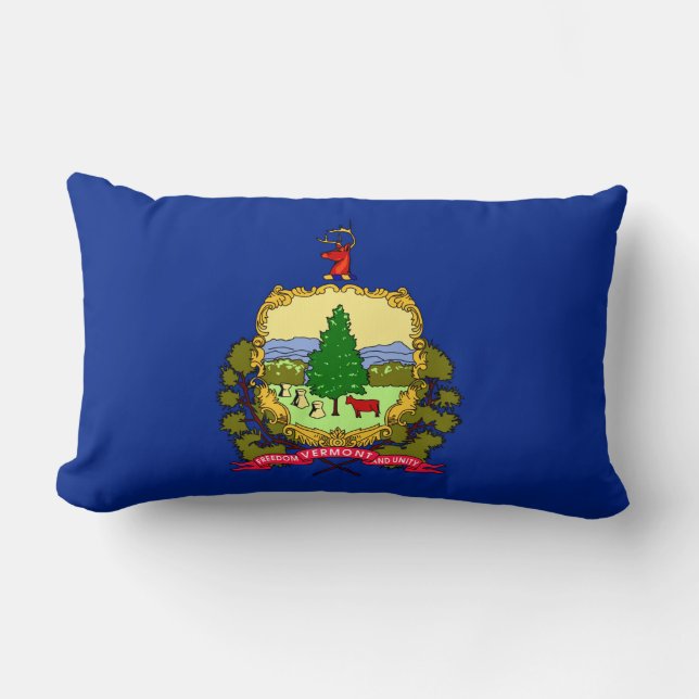 Vermont State Flag Design Lumbar Pillow (Front)