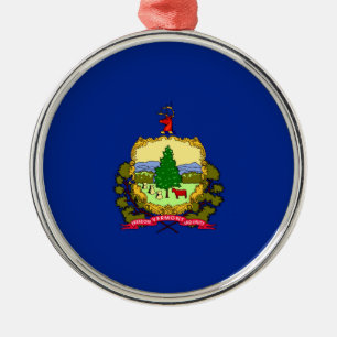 Vermont State Flag Design Metal Ornament