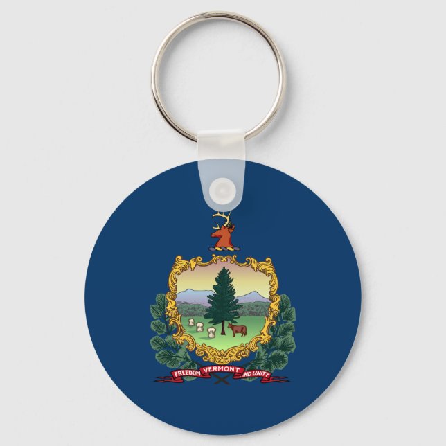 Vermont State Flag Keychain (Front)