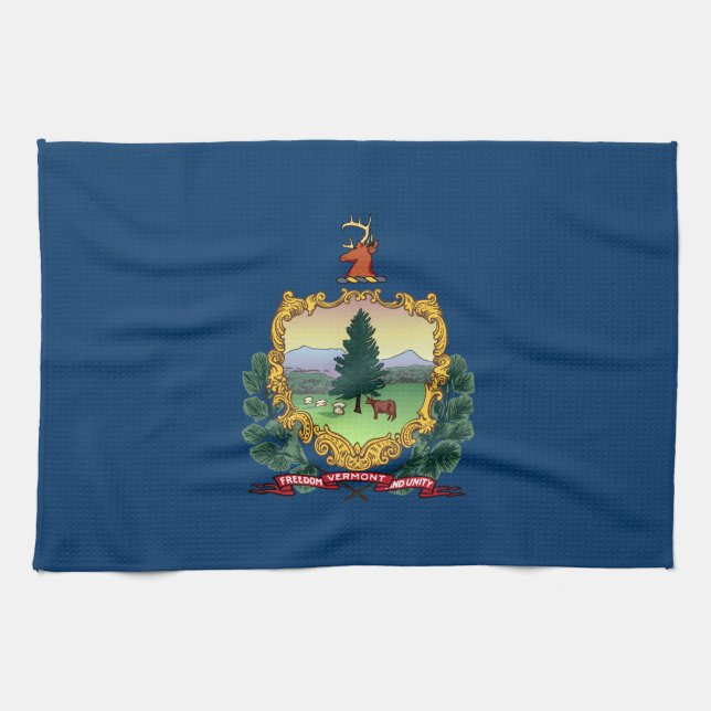 Vermont State Flag Kitchen Towel (Horizontal)