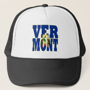 Vermont state  flag text trucker hat