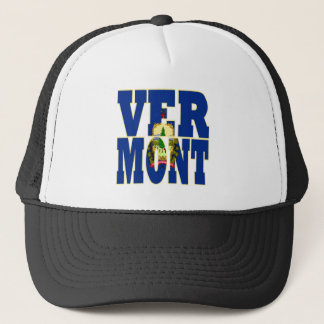 Vermont state  flag text trucker hat