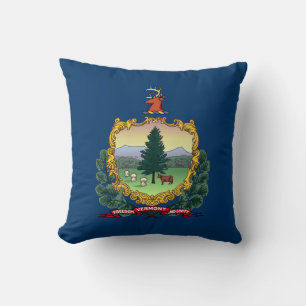 Vermont State Flag Throw Pillow