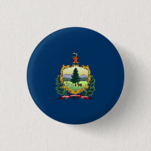 Vermont State Flag USA 1 Inch Round Button