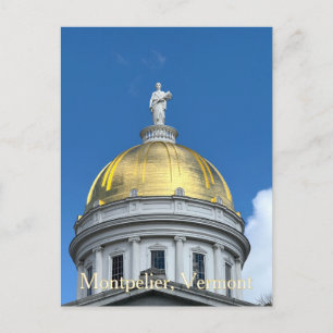 Vermont State House dome Holiday Postcard