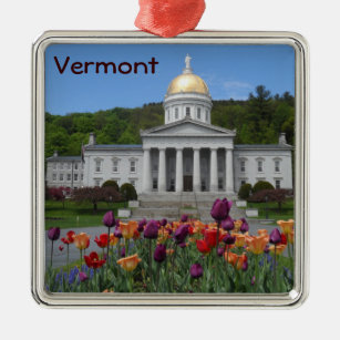 Vermont State House -Montpelier Metal Ornament