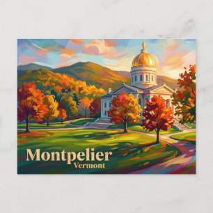 Vermont State House USA Postcard