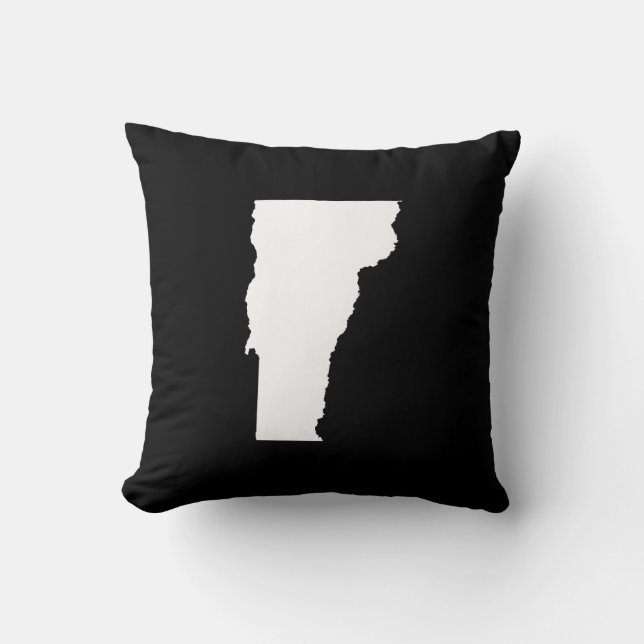 Vermont State Outline Throw Pillow (Front)
