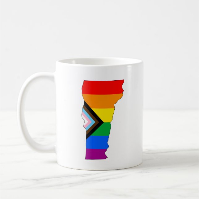 Vermont State Pride LGBTQ Progress Pride Coffee Mug (Left)