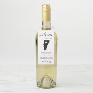 Vermont State Wedding Welcome Favour Bottle Tag