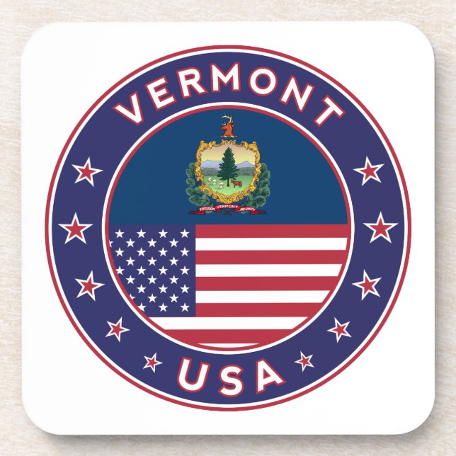 Vermont sticker, phone case, tote bag, wall clock coaster (Front)