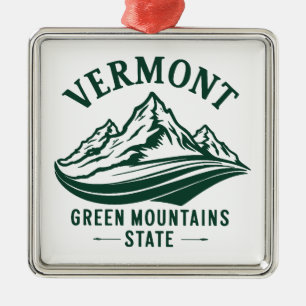 Vermont The Green Mountain State Metal Ornament