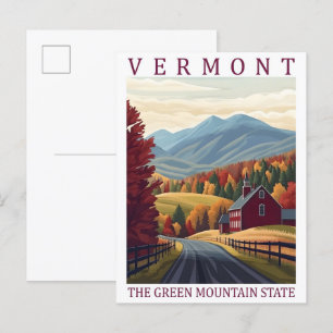 Vermont the Green Mountains State USA Travel Place Postcard