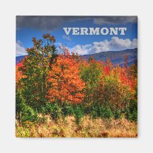 Vermont Travel Magnet showing the color changes of