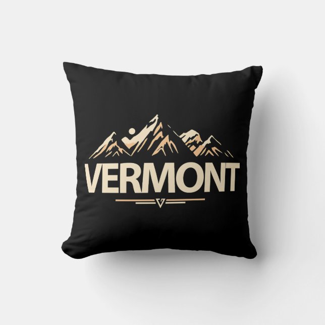 Vermont United States of America Throw Pillow (Front)