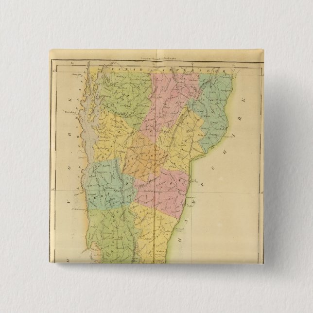 Vermont US 2 Inch Square Button (Front)