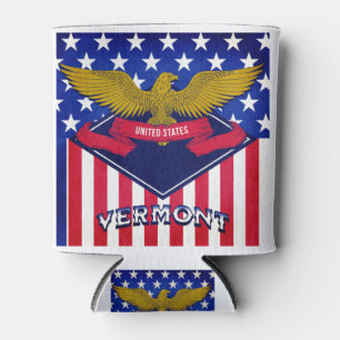 Vermont USA Flag Can Cooler