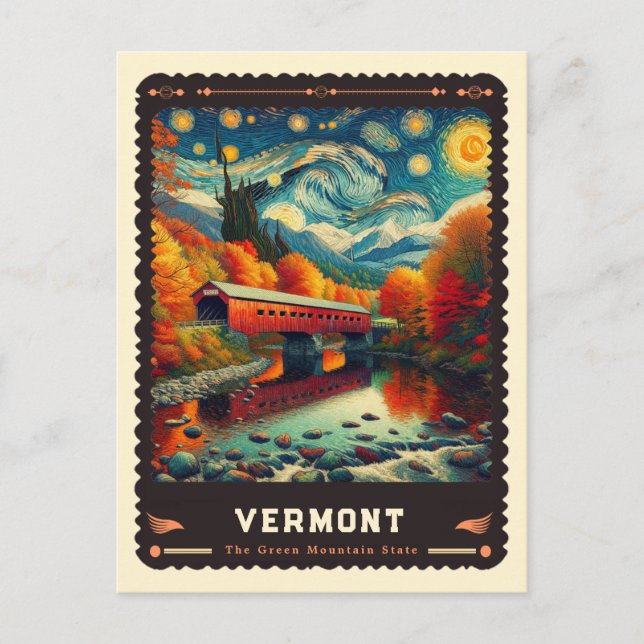Vermont | Vincent Van Gogh Inspired Postcard (Front)