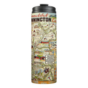 Vermont Vintage  Map  Thermal Tumbler