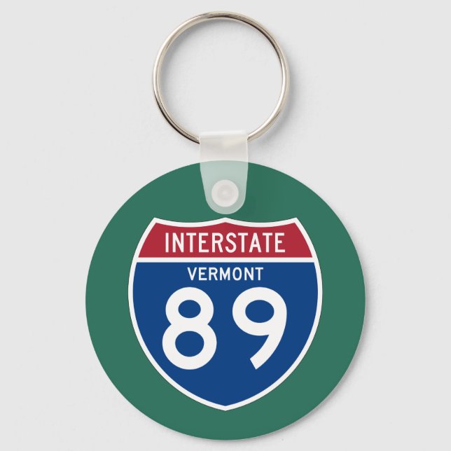 Vermont VT I-89 Interstate Highway Shield - Keychain (Front)
