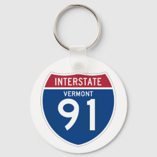 Vermont VT I-91 Interstate Highway Shield - Keychain