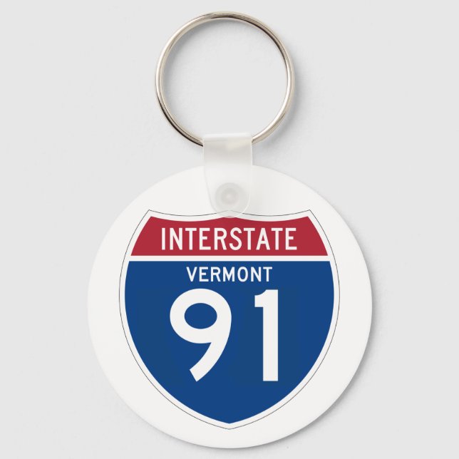 Vermont VT I-91 Interstate Highway Shield - Keychain (Front)