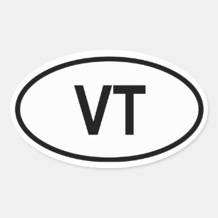 Vermont "VT" Oval Sticker
