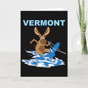 Vermont Water Skiing Moose Moose Lake Vacation  Card
