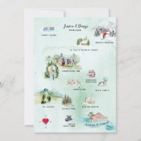 Vermont Wedding Weekend | Itinerary Map Invitation