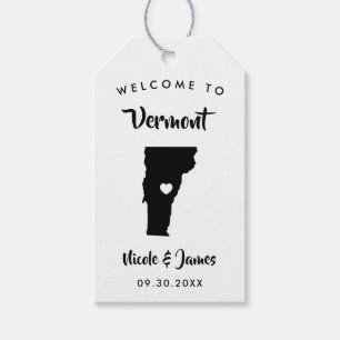 Vermont Wedding Welcome Bag Tags, Map Gift Tags