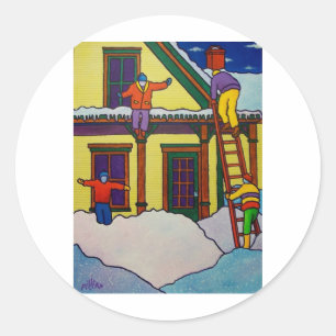 Vermont Winter Sport by Piliero Classic Round Sticker