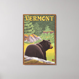 VermontBlack Bear in Forest Canvas Print