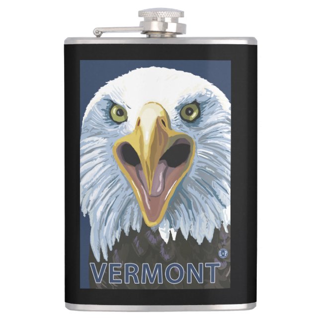 VermontEagle Up Close Hip Flask (Front)