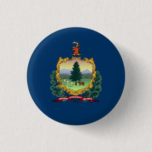 Vermonter Flag, Flag of Vermont 1 Inch Round Button