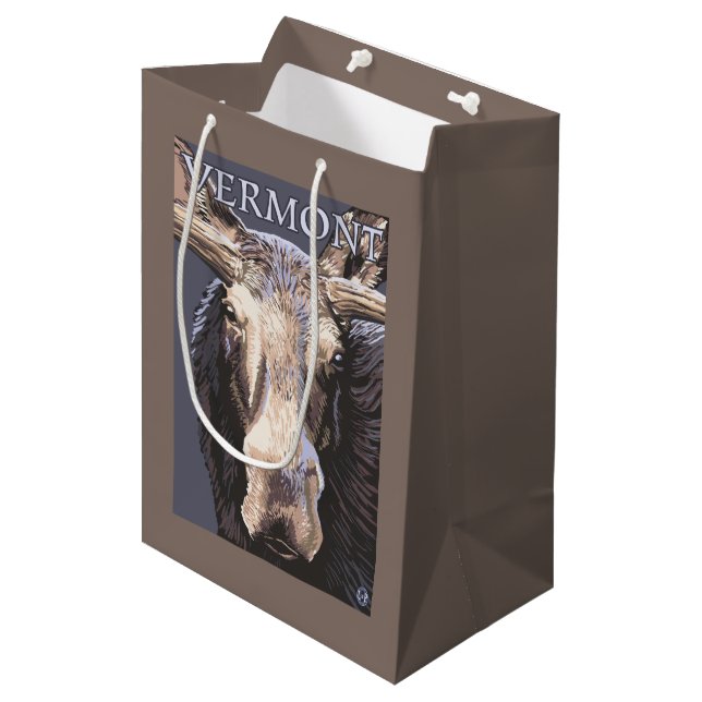 VermontMoose Up Close Medium Gift Bag (Front Angled)