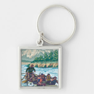 VermontRiver Rafting Scene Keychain