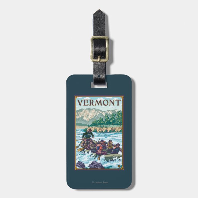 VermontRiver Rafting Scene Luggage Tag (Front Vertical)