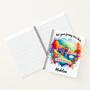 Vermont's autumn bridge reflections notebook