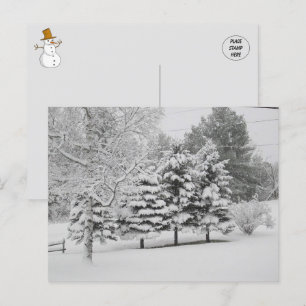 Vermont's Snowy Winter in B&W Postcard