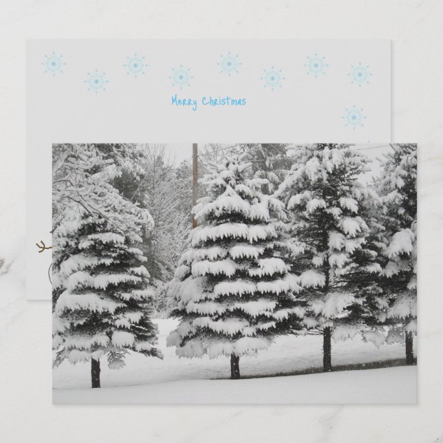 Vermont's Winter Wonderland in B&W Flat Card (Front/Back)