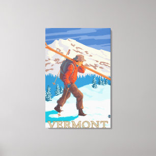 VermontSkier Carrying Skis Canvas Print