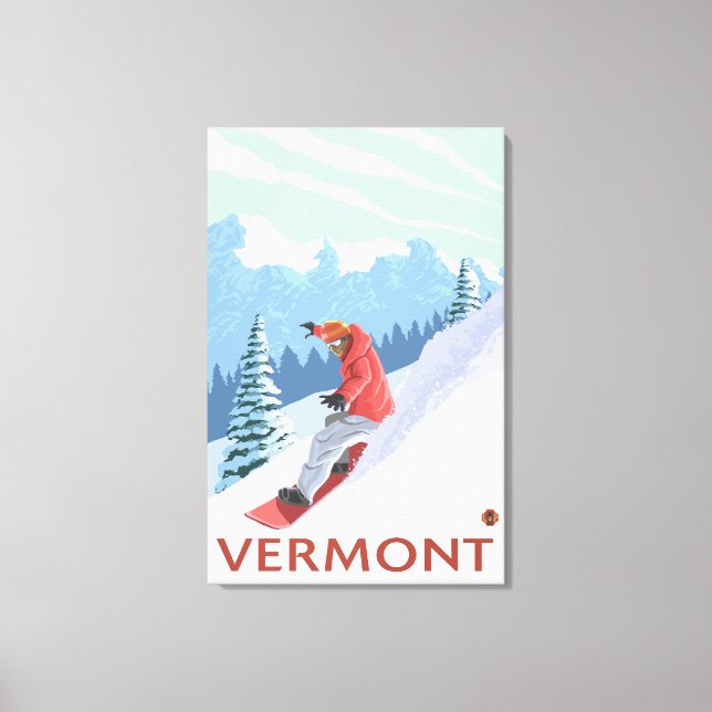 VermontSnowboarder Scene Canvas Print (Front)