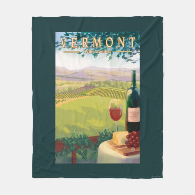 VermontWine Country Scene Fleece Blanket (Front)
